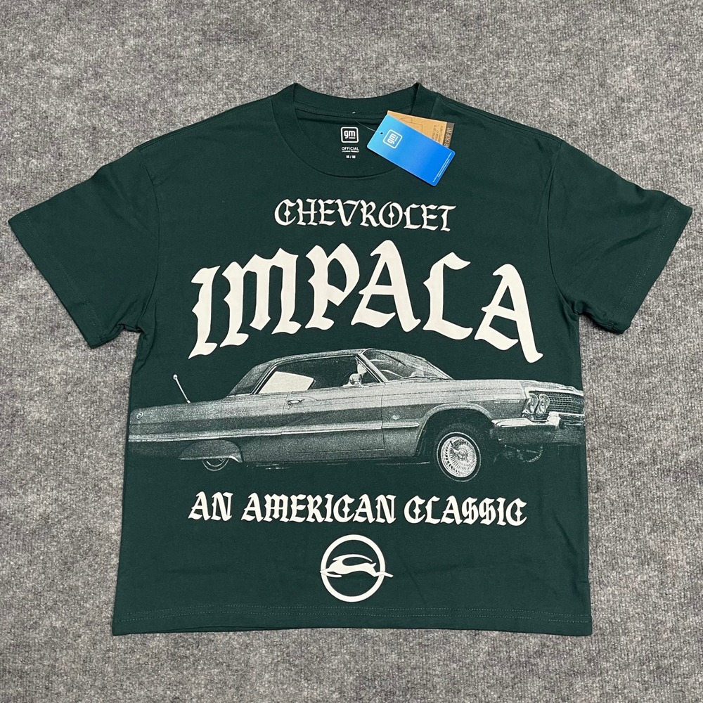 Chevrolet Impala Shirt Mens Medium Green An American Classic Regular Crop Fit GM